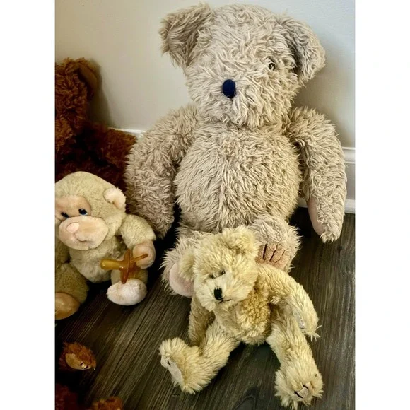 VINTAGE Boyds Russ Ganz TY 1980s 1990s Lot Of 7 Stuffed Animals Bears Monkey - Picture 3 of 14